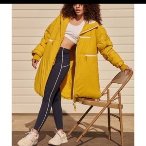 Nwot! Free people survival mode puffer yellow puffer jacket